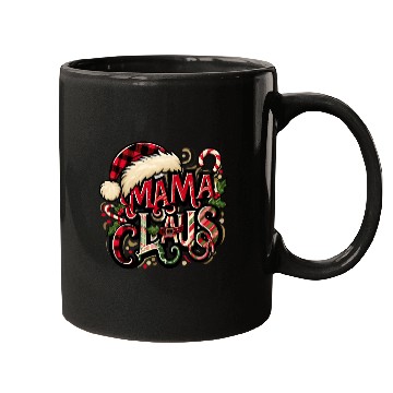 Discover Festive 'Mama Claus' Christmas Mugs with Plaid