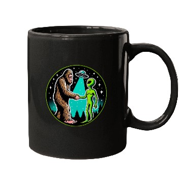 Discover Bigfoot Alien Alliance - Funny Scifi Cryptid Mugs