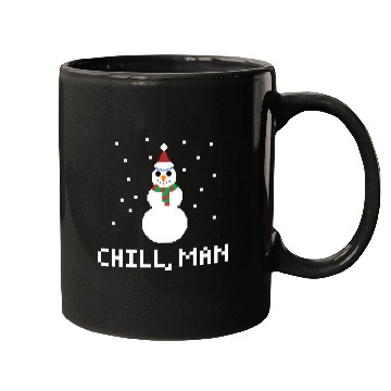 Discover CHILL, MAN FUNNY PIXELATED SNOWMAN CHRISTMAS Mugs