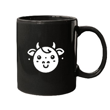 Discover Cow face cute cows vector farm animal art path8 Mugs