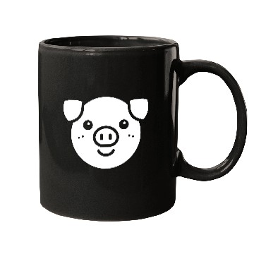 Discover Pig face cute pigs vector farm animal path14 Mugs