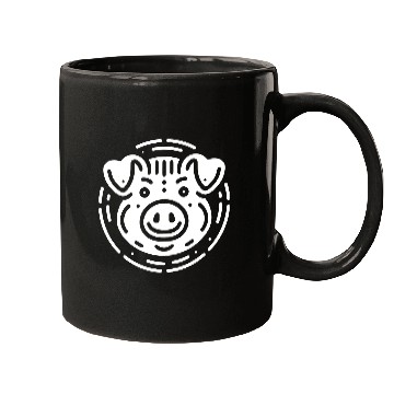 Discover Pig face cute pigs vector farm animal path16 Mugs