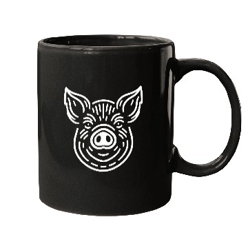 Discover Pig face pigs vector farm animal path17 Mugs