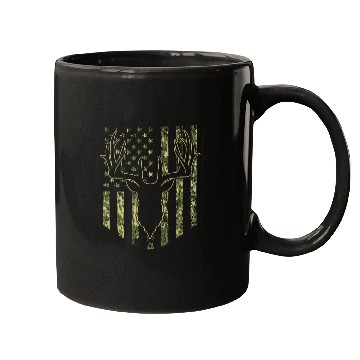 Discover Camouflage USA Flag Deer Hunting Camo Mugs