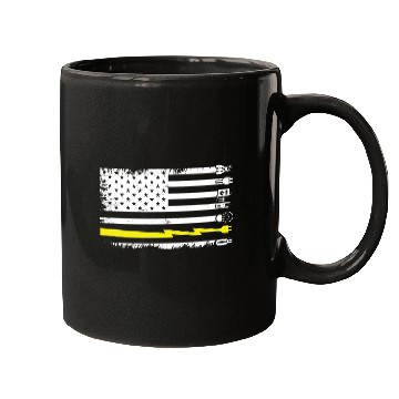 Discover Electrician Electrical Engineer Lineman US Flag Mugs