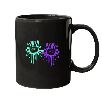 Discover Two heavy metal graffiti horn fingers hand gesture Mugs