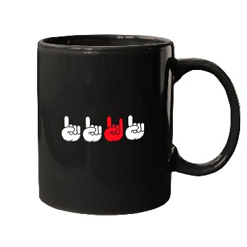 Discover 4 Be Different Heavy Metal Hard Rock Hand Gestures Mugs