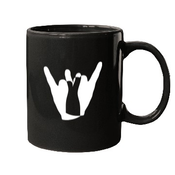 Discover Two heavy metal hard rock horn finger hand gesture Mugs