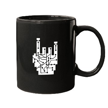 Discover Heavy metal nerd electronic circuits hand gesture Mugs