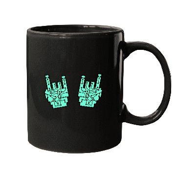 Discover Heavy metal nerd electronic circuits hand gesture Mugs