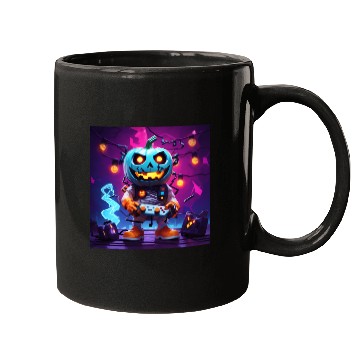 Discover Pumpkin Gamer Halloween Neon Vibes Fun Design Mugs