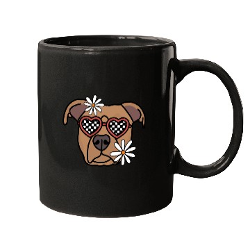 Discover Pitbull Brown Retro Dog Mugs