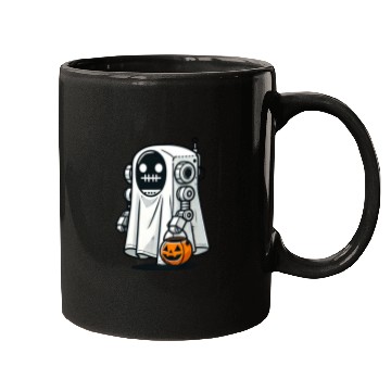 Discover funny halloween robot Mugs