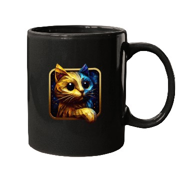 Discover Blue&Gold Kitty Mugs