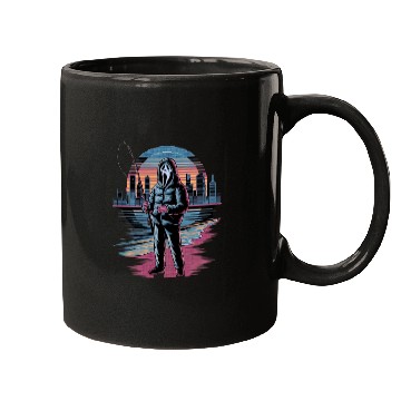 Discover Horror City Skyline Vaporwave Art Halloween Mugs