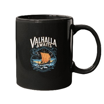 Discover Valhalla Vikings for a Viking Lover Mugs