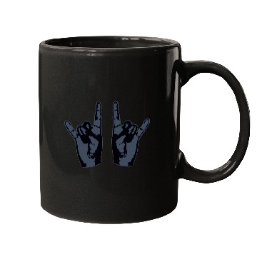 Discover Heavy Metal Fun Hard Rock Music Horns Hand Gesture Mugs
