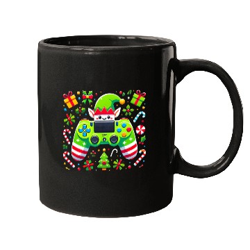 Discover Christmas Elf Themed Gaming Controller Fun Mugs