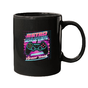 Discover Retro Gamer Forever Young 01 Mugs