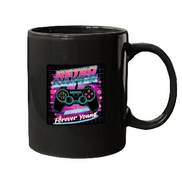 Discover Retro Gamer Forever Young 01 sticker Mugs