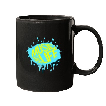 Discover Music is my Life Love Saying Graffiti Spray Drops Mugs