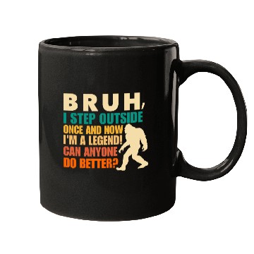 Discover Funny Bigfoot Bruh Sasquatch Sarcastic Humor Mugs