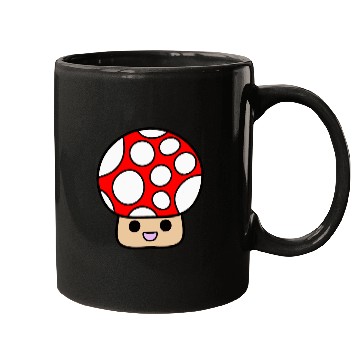 Discover Cute Red Mushroom Smiling Mugs