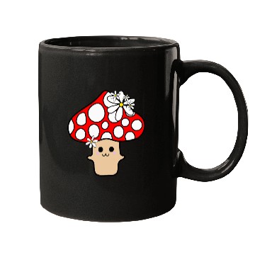 Discover Cute Red Mushroom Smiling Mugs