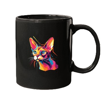 Discover Cat Watercolor Colorful Abyssinian Cat Mugs