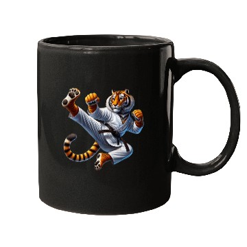 Discover Tiger Martial Artist in Action Mugs