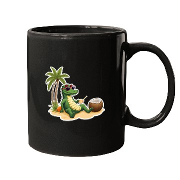 Discover Chill Alligator on the Beach Mugs
