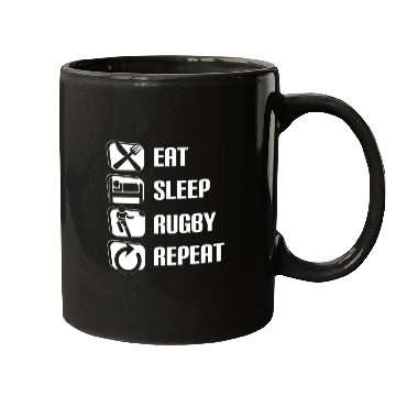 Discover Eat Sleep Rugby Repeat Funny Rugby Player Mugs