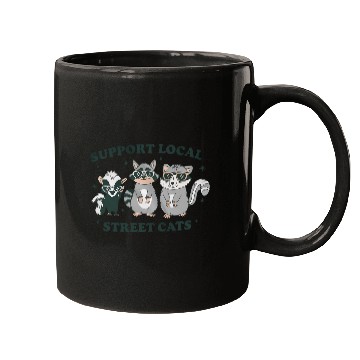 Discover Support Local Street Cats Skunk Raccoon and Possum Mugs