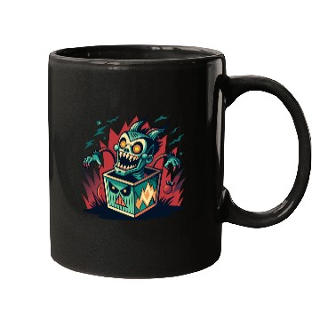 Discover Monster Jack-in-the-Box - Retro Horror Fun Mugs