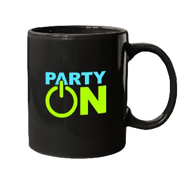 Discover Party On Play Icon Switch Techno DJ Music Symbol Mugs