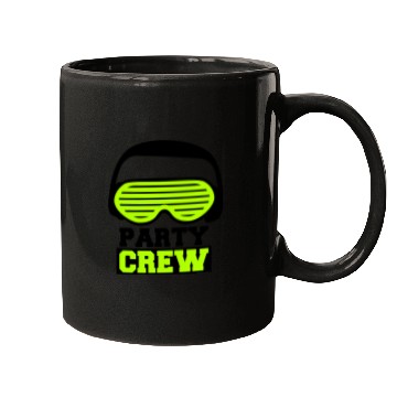 Discover Party Crew Face Team Friends Member Face Text Logo Mugs