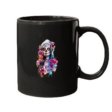 Discover Santa Muerte Saint Mexican Folklore Dead Skull Mugs