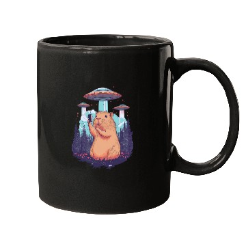 Discover Funny Graphic Mugs Capybara Selfie With Ufos Weird
