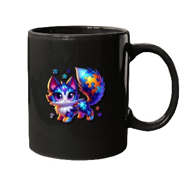Discover funny cute puzzle fox monster Mugs