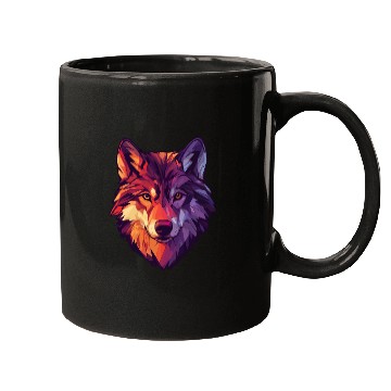 Discover Floral Wolf Vintage Flowers Wolf Face for Wolves Mugs