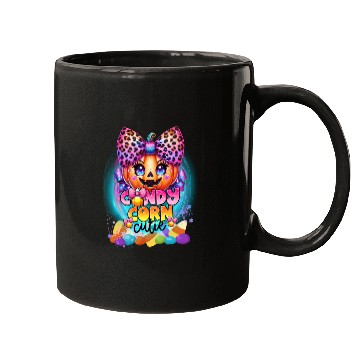 Discover Sparkly Candy Corn Cutie Glitter Neon Pumpkin Mugs