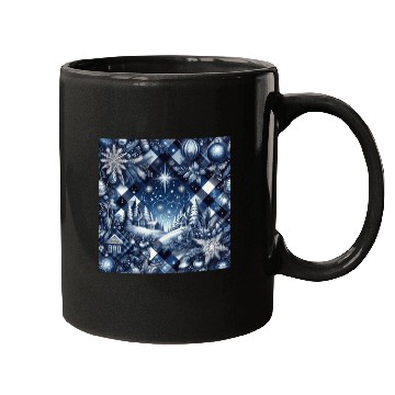 Discover flannel blue and white christmas Mugs