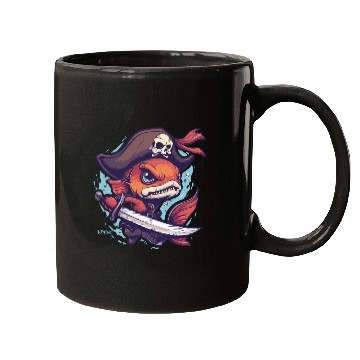 Discover Captain Goldfish the Fish Pirate Mugs