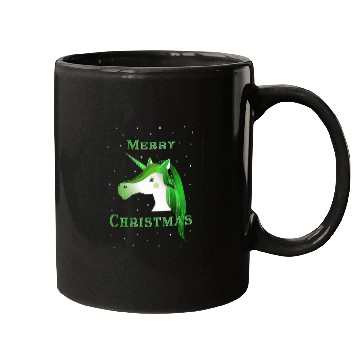 Discover Festive Green Unicorn Christmas Design Mugs