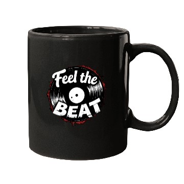 Discover Classic Vinyl 'Feel The Beat' Mugs