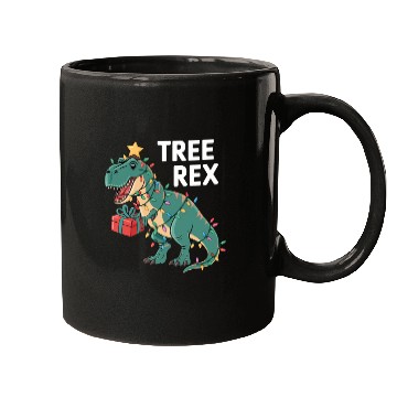 Discover Dinosaur Christmas Tree Rex Pajamas Xmas Lights Mugs