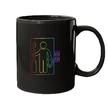 Discover Elevator LGBT Rainbow Repair Inspector Elevator Mugs