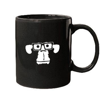 Discover Smart nerd monkey head horn-rimmed glasses geek Mugs