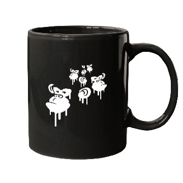 Discover Graffiti drops monkey heads spray faces team crew Mugs