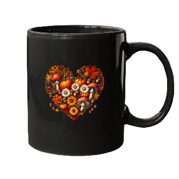 Discover Heart filled with pumpkins, leaves and nuts Mugs